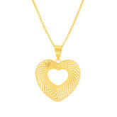 22K Yellow Gold Heart Pendant and Earrings Set