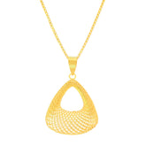 22K Yellow Gold Abstract Pendant and Earrings Set
