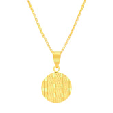 22K Yellow Gold Minimalist Pendant and Earrings Set