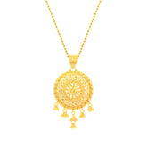 22K Yellow Gold Grand Filigree Pendant and Earrings Set