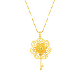 22K Yellow Gold Statement Pendant and Earrings Set