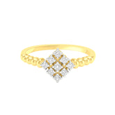 18k Yellow Gold and Diamond Fancy Ring in size 5.5 and total gold weight of 2.52g