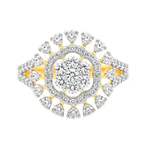 18k Yellow Gold and Diamond Sparkle Fancy Ring in size 5.5 and total gold weight of 3.36g