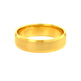 22k Yellow Gold Chic Modern Wedding Band Ring measuring 9.5 x 6mm  thickness