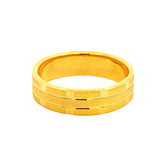 22k Yellow Gold Crisp Clean Wedding Band Ring measuring size 9.5 and 6mm thickness