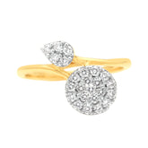 18k Yellow Gold and Diamond Fancy Ring in size 5.5 and total gold weight of 1.78g
