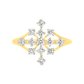 18k Yellow Gold and Diamond Fancy Ring in size 5.5 and total gold weight of 1.91g