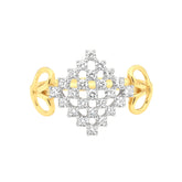 18k Yellow Gold and Diamond Pyramid Fancy Ring in size 5.5 and total gold weight of 3.06g