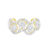 18k Yellow Gold and Diamond Fancy Ring in size 5.5 and total gold weight of 5.94g