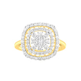 18k Yellow Gold and Diamond Fancy Ring in size 5.5 and total gold weight of 3.45g