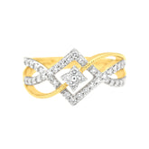 18k Yellow Gold and Diamond Fancy Ring in size 5.5 and total gold weight of 3.21g