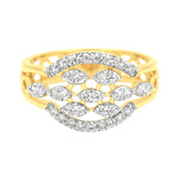 18k Yellow Gold and Diamond Fancy Ring in size 5.5 and total gold weight of 3.66g