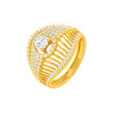 22k Yellow Cubic Zirconia Cocktail Rings in size 7 and total gold weight of 4.86g