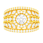 22k Yellow Cubic Zirconia Cocktail Rings in size 7 and total gold weight of 6.16g