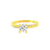 22k Yellow Cubic Zirconia Fancy Ring in size 8 and total gold weight of 2.71g