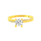 22k Yellow Cubic Zirconia Fancy Ring in size 8 and total gold weight of 2.71g