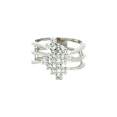 18k White Gold and Diamond Fancy Ring in size 5 and total gold weight of 4.75g