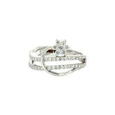 18k White Gold and Diamond Fancy Ring in size 5.5 and total gold weight of 3.27g