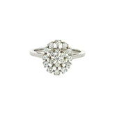 18k White Gold and Diamond Fancy Ring in size 5.5 and total gold weight of 2.81g