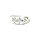 18k White Gold and Diamond Fancy Ring in size 5.5 and total gold weight of 2.52g
