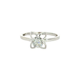 18k White Gold and Diamond Fancy Ring in size 6.5 and total gold weight of 2.07g