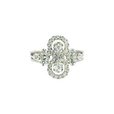 18k White Gold and Diamond Fancy Ring in size 6 and total gold weight of 3.12g