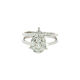 18k White Gold and Diamond Fancy Ring in size 5 and total gold weight of 3.26g