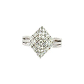18k White Gold and Diamond Fancy Ring in size 5.5 and total gold weight of 3.57g
