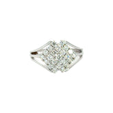 18k White Gold and Diamond Fancy Ring in size 5.5 and total gold weight of 3.46g
