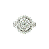 18k White Gold and Diamond Fancy Ring in size 5 and total gold weight of 3.66g