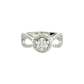 18k White Gold and Diamond Fancy Ring in size 5.5 and total gold weight of 3.28g