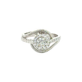 18k White Gold and Diamond Fancy Ring in size 5.5 and total gold weight of 4.42g