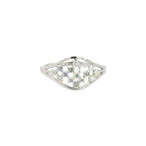 18k White Gold and Diamond Fancy Ring in size 5.5 and total gold weight of 1.91g
