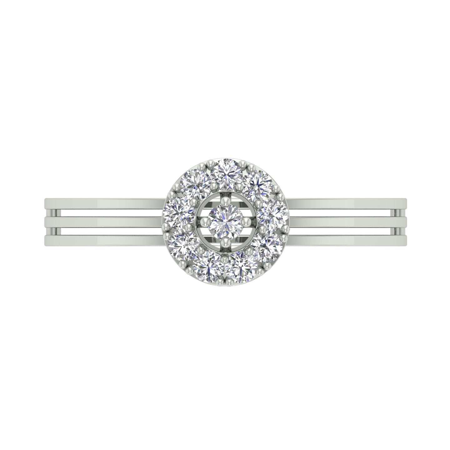 18k White Gold and Diamond Fancy Ring in size 5.5 and total gold weight of 1.33g