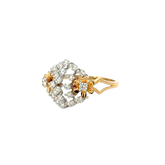 18k Yellow Gold and Diamond Fancy Ring in size 5.5 and total gold weight of 3.1g