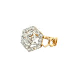 18k Yellow Gold and Diamond Hexagon Band Fancy Ring in size 5.5 and total gold weight of 3.28g
