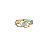 18k Yellow Gold and Diamond Fancy Ring in size 5.5 and total gold weight of 3.26g