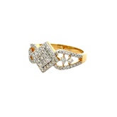 18k Yellow Gold and Diamond Fancy Ring in size 5.5 and total gold weight of 4.26g