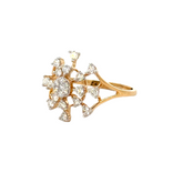 18k Yellow Gold and Diamond Fancy Ring in size 5.5 and total gold weight of 2.71g