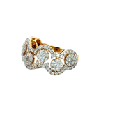 18k Yellow Gold and Diamond Fancy Ring in size 5.5 and total gold weight of 5.94g