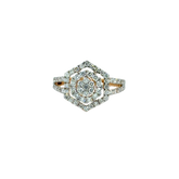 18k Yellow Gold and Diamond Hexagon Sparkle Fancy Ring in size 5.5 and total gold weight of 3.36g