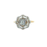 18k Yellow Gold and Diamond Fancy Ring in size 5.5 and total gold weight of 4.54g