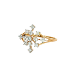 18k Yellow Gold and Diamond Fancy Ring in size 5.5 and total gold weight of 1.91g
