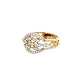 18k Yellow Gold and Diamond Fancy Ring in size 5.5 and total gold weight of 3.66g