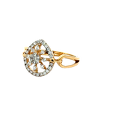 18k Yellow Gold and Diamond Fancy Ring in size 5.5 and total gold weight of 2.62g
