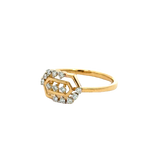 18k Yellow Gold and Diamond Fancy Ring in size 5.5 and total gold weight of 1.9g