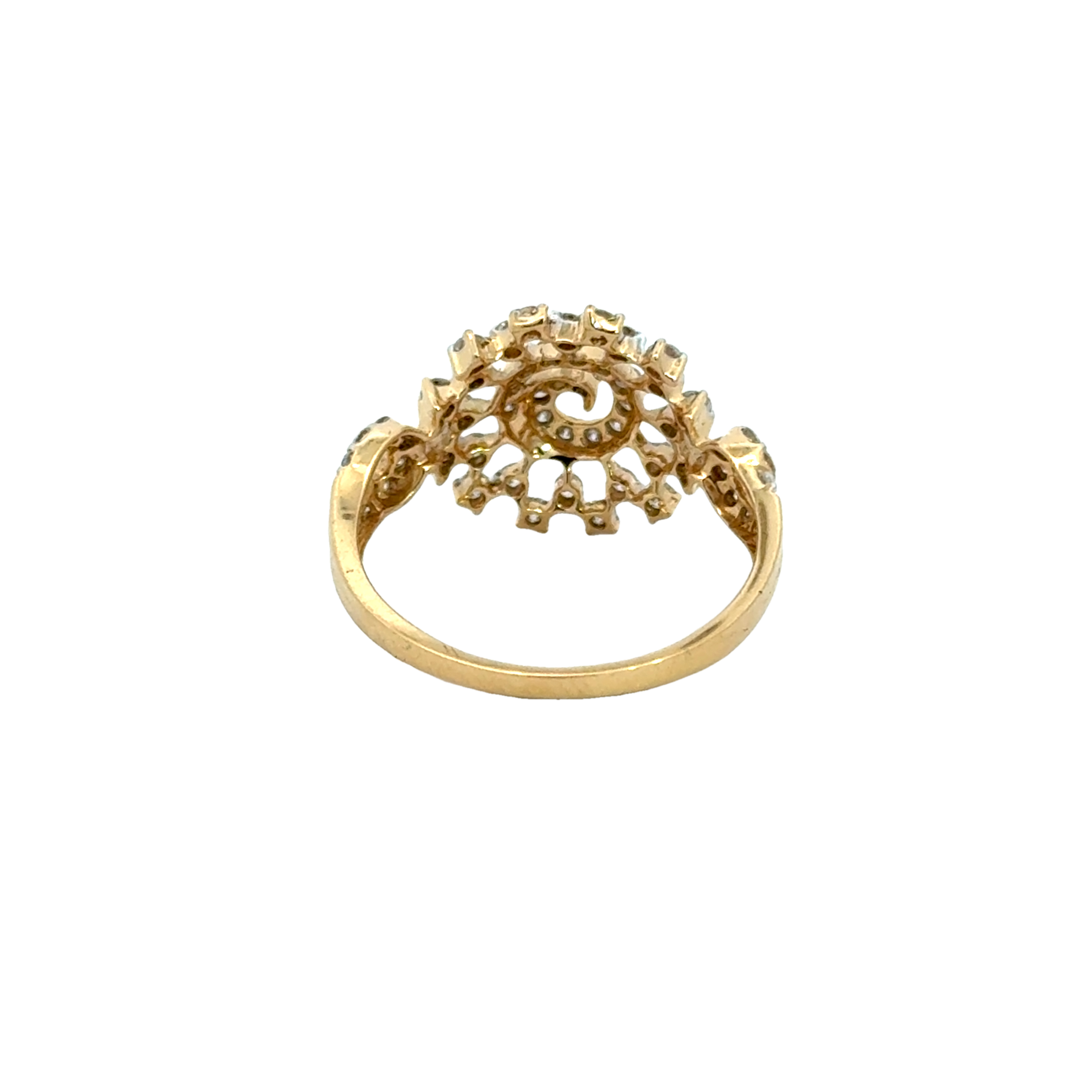18k Yellow Gold and Diamond Fancy Ring in size 5.5 and total gold weight of 1.93g
