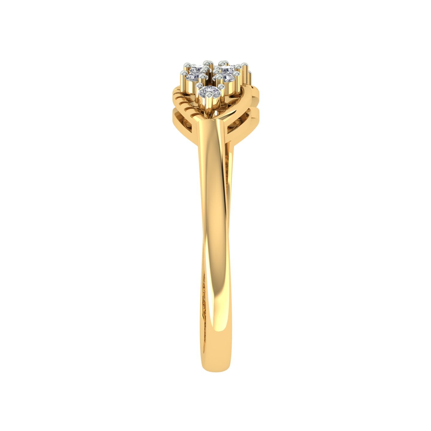 18k Yellow Gold and Diamond Fancy Ring in size 5.5 and total gold weight of 2.44g