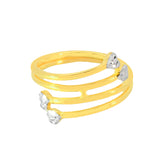 22k Two-Tone Gold Cocktail Fancy Ring in size 8 and total gold weight of 3.76g