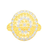 22k Two-Tone Gold Ring in size 7.5 and total gold weight of 2.9g